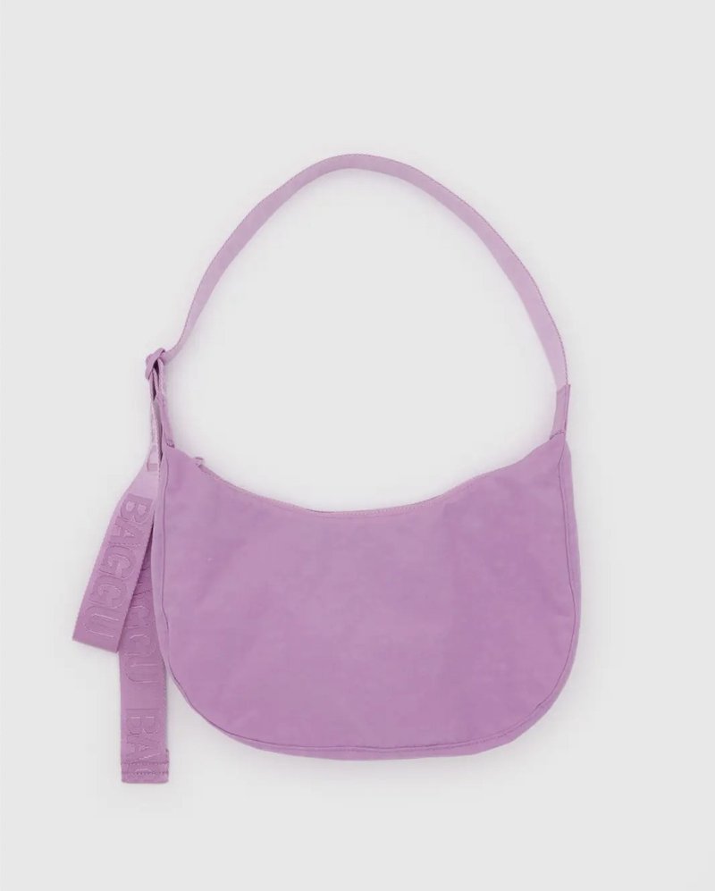 BAGGU - 尼龙斜背月亮包 - 牡丹粉 - 侧背包/斜挎包 - 防水材质 粉红色