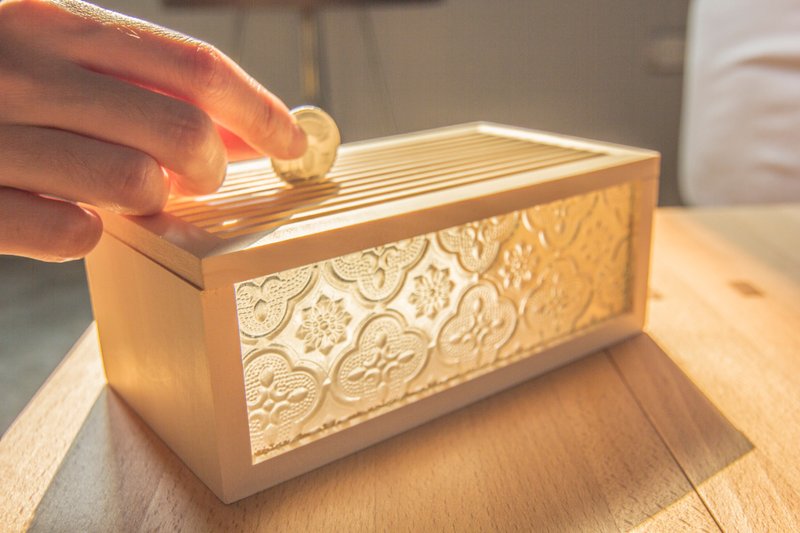 花窗多元收纳盒 - 木榫工艺 - 收纳用品 - 木头 卡其色