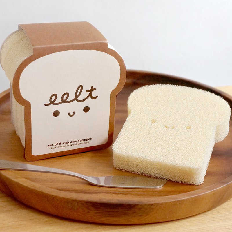 微笑.面包造型.万用家事.清洁.硅胶海绵.香港品牌 - 碗盘清洁 - 硅胶 卡其色