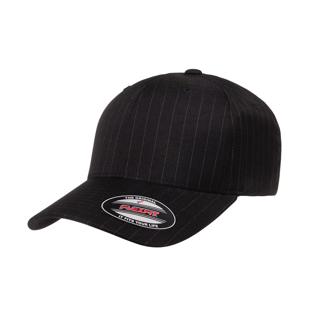 【YUPOONG】Profile Pinstripe Flexfit 黑-定制化1-6195P-05 - 帽子 - 棉 黑色