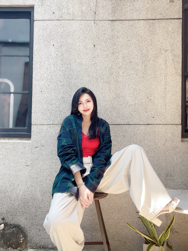 LL.bean 经典蓝绿色 古着法兰绒软质中磅棉质衬衫 vintage - 男装衬衫 - 棉．麻 多色