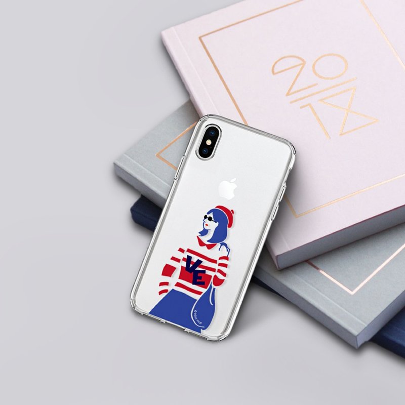 iPhone 14/13/12/SE3 简约文青情侣 女生款 透明耐冲击防摔手机壳 - 手机壳/手机套 - 塑料 透明
