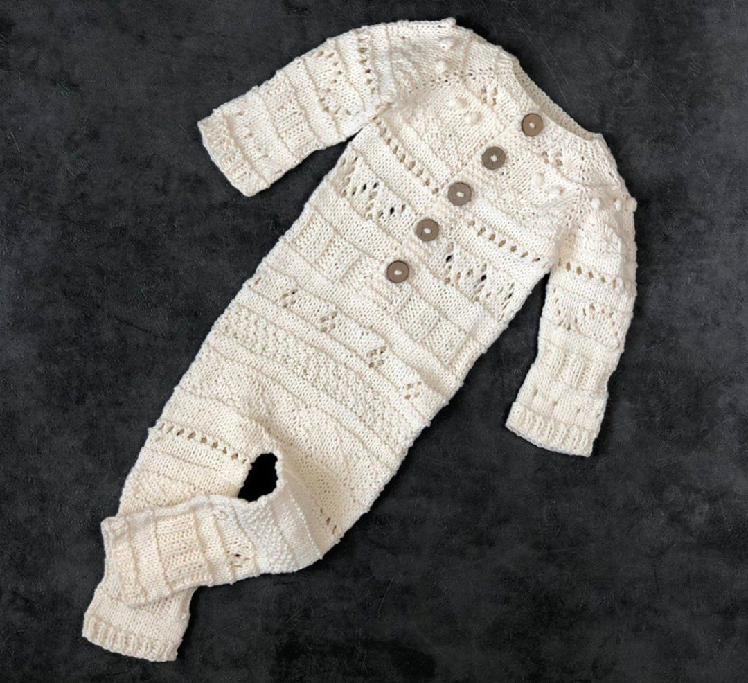 Organic cotton baby romper Unisex baby clothing Newborn photo outfit 新生児服 - 包屁衣/连体衣 - 棉．麻 白色