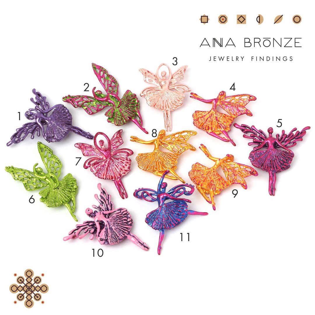Fairy wings charms dancer jewelry findings. - 编织/刺绣/羊毛毡/裁缝 - 其他金属 
