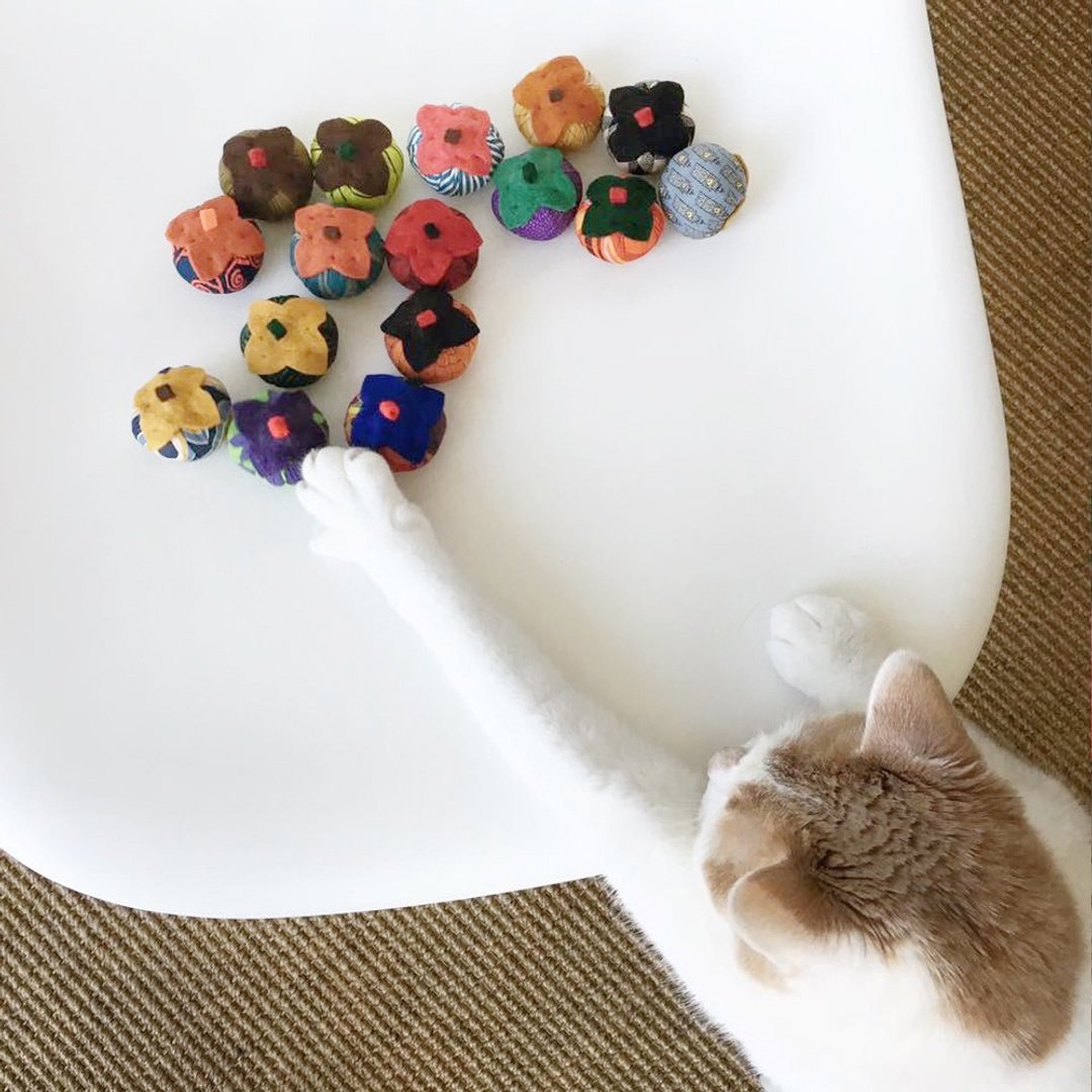猫玩具- 猫柿子(格子) - 玩具 - 棉 红色