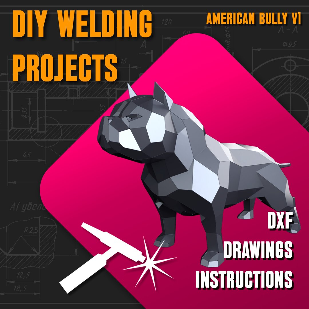 焊接项目计划图 American Bully (v1)（DXF、PDF） - 图文模板设计 - 其他材质 