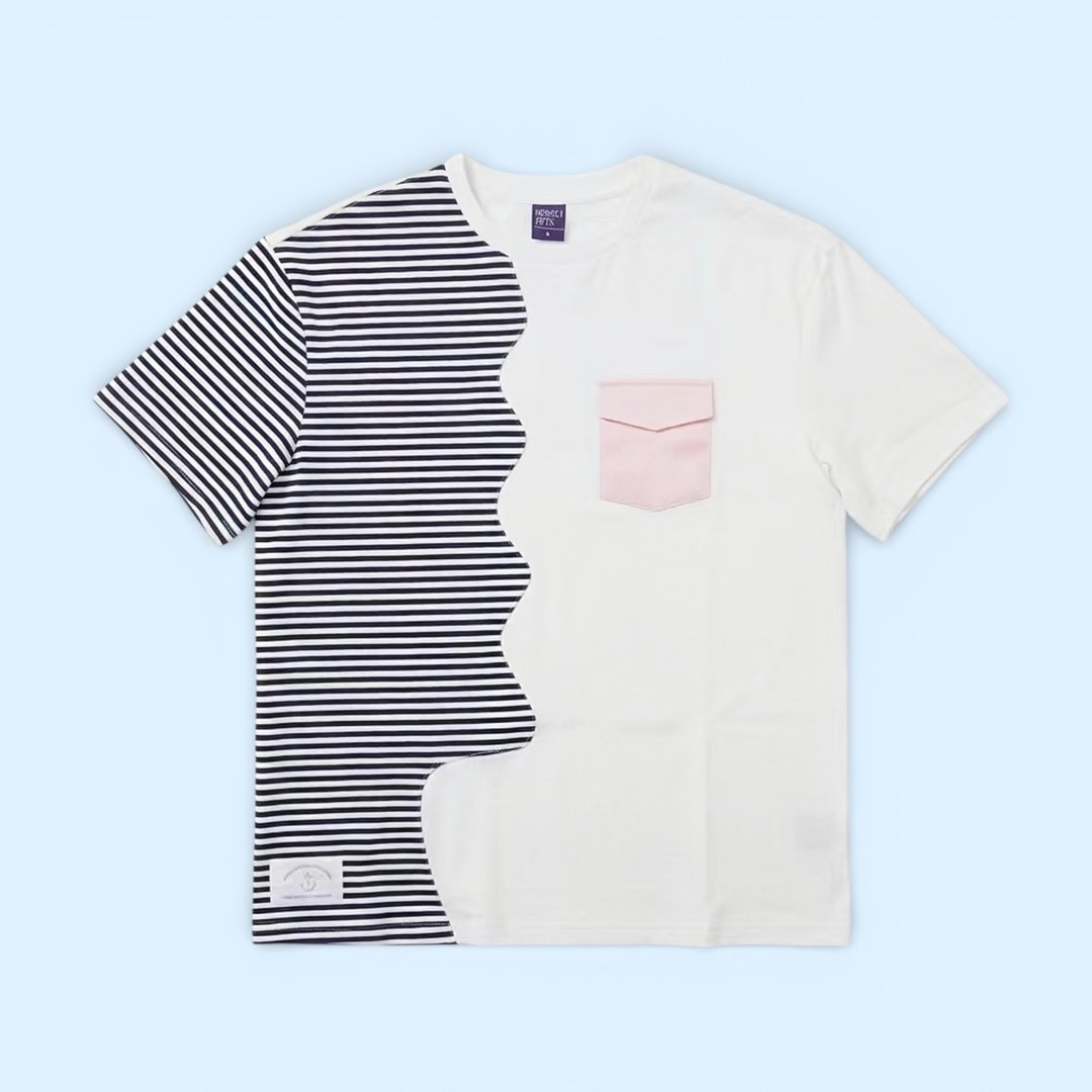 Marseille Tee (1-Breton Stripe Navy) | Hooman (Adult/Kids) - 中性连帽卫衣/T 恤 - 棉．麻 蓝色