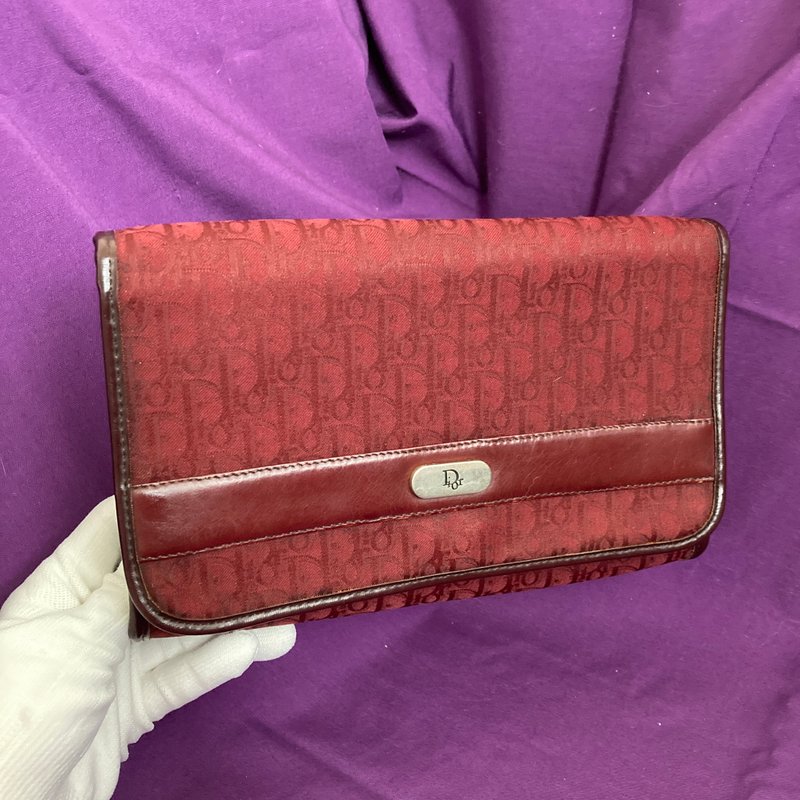 CD Christian Dior 经典 红色 老花 古董包 手拿包 vintage - 手提包/手提袋 - 其他材质 红色