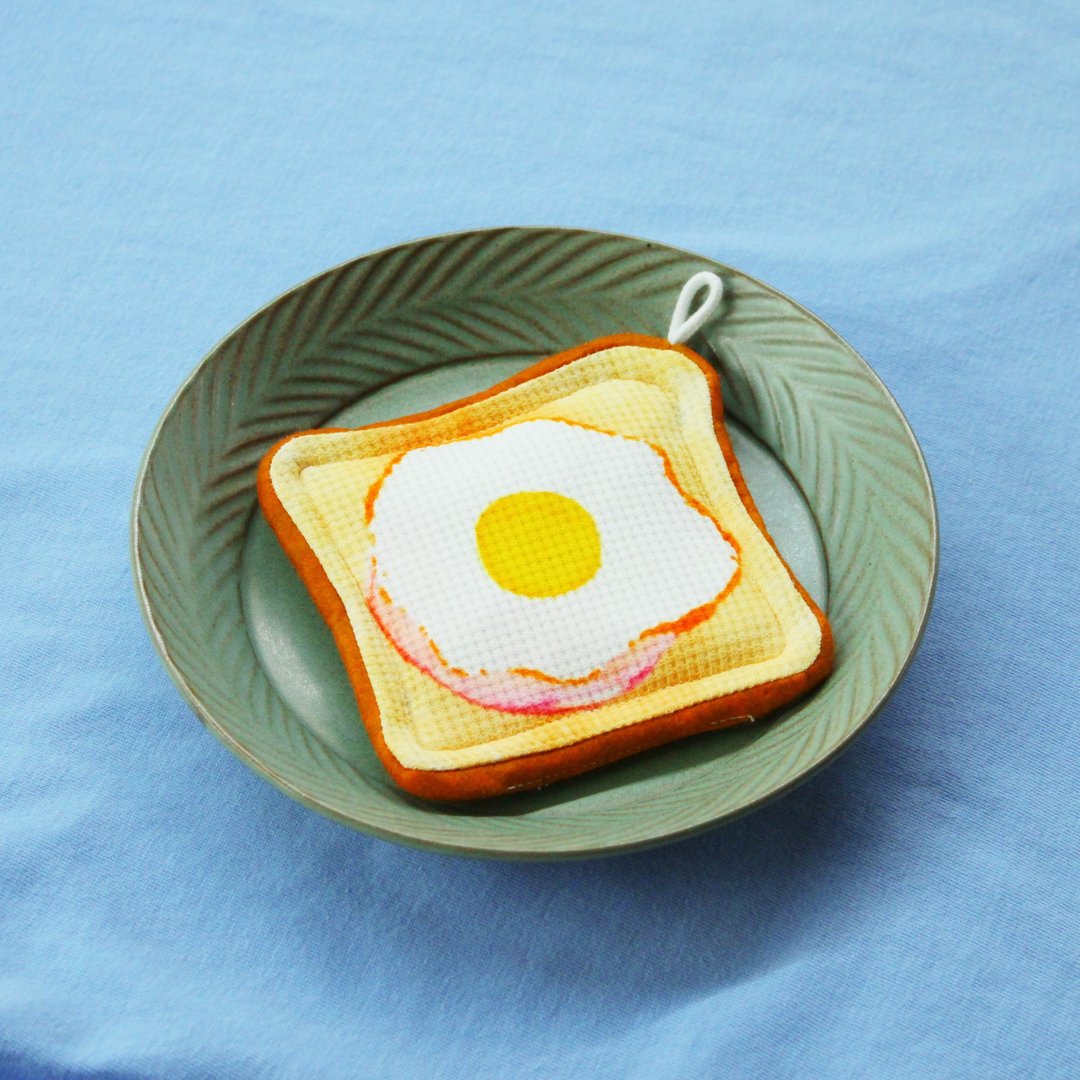 ham and egg toast coaster - 杯垫 - 聚酯纤维 咖啡色