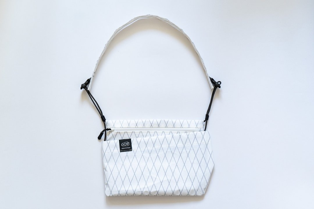 【超限量】全白斜杠包 Slash Bag - 轻量化机能斜背包 / 手机包 - 侧背包/斜挎包 - 尼龙 白色