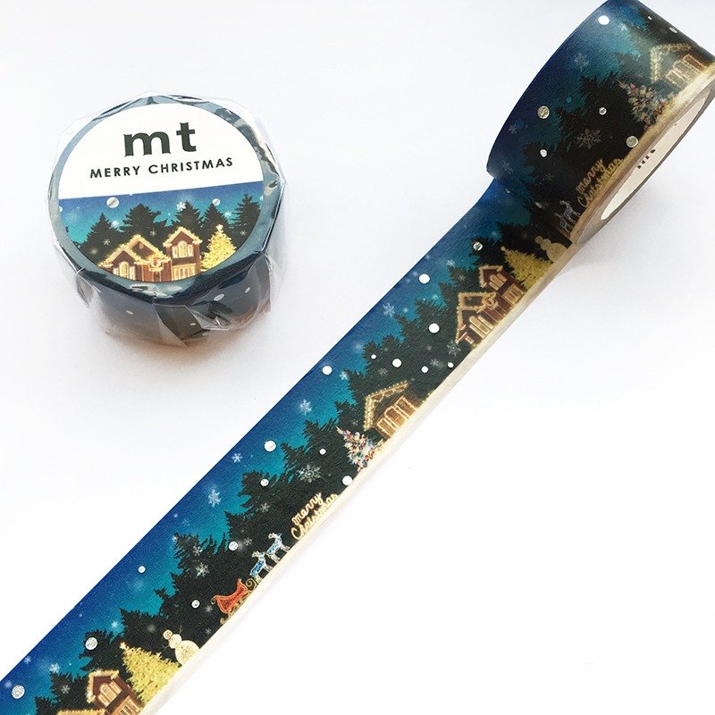 mt 和纸胶带 Christmas 【耶诞小镇 (MTCMAS84)】圣诞限定款 - 纸胶带 - 纸 蓝色