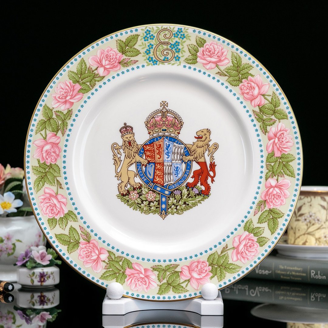 限量1000英国制Mulberry Hall 1980皇家礼赞玫瑰骨瓷盘生日挂盘 - 摆饰 - 瓷 