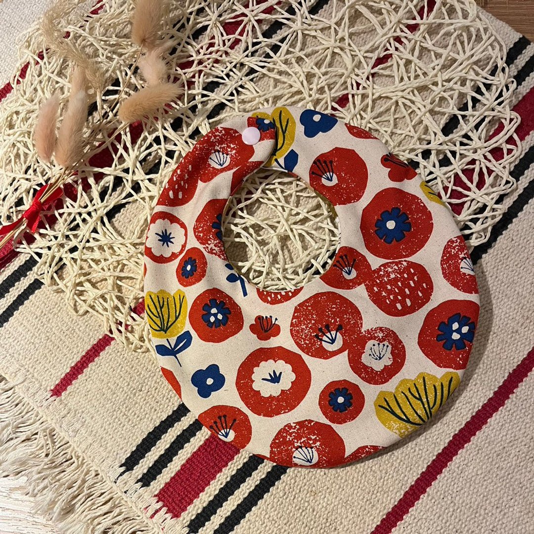 婴幼儿围兜兜.六层厚纱.大蛋兜.口水巾.红通通新春兔子 - 围嘴/口水巾 - 棉 多色