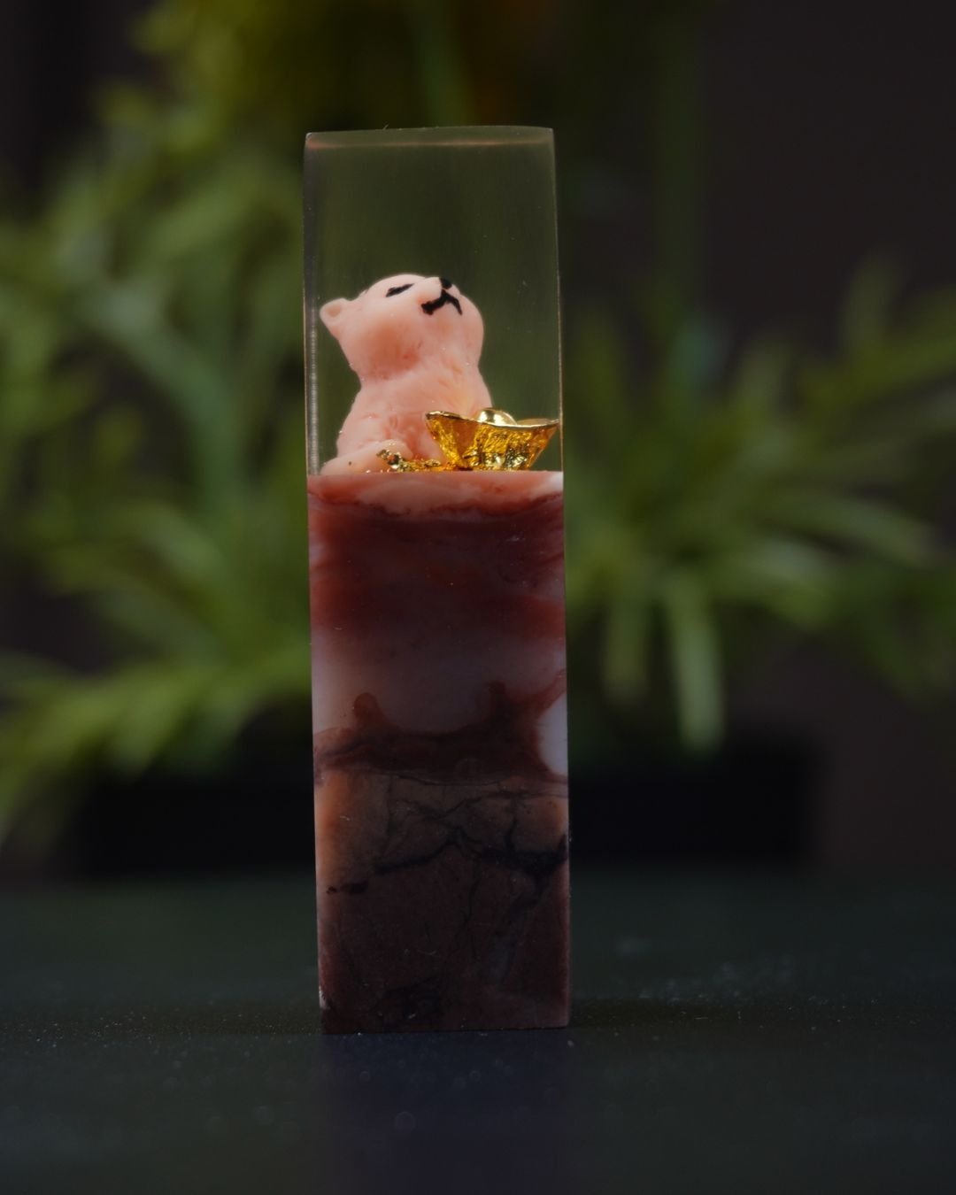 定制化手工印章-|招财可爱小狗树酯印章 1.6x1.6 CM|篆刻印章 - 印章/印台 - 石头 