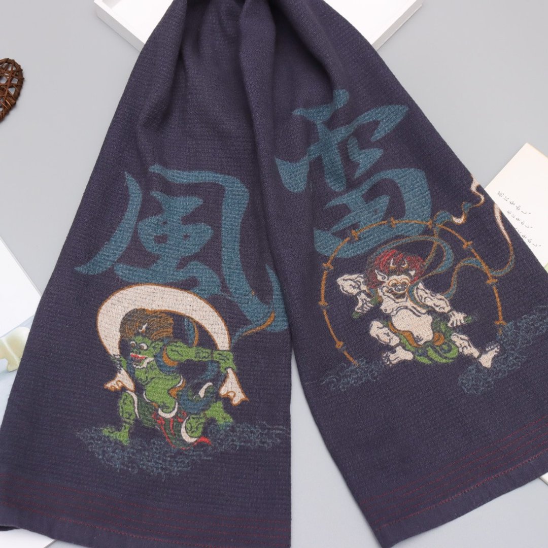 今治着色拔染毛巾-风神雷神 - 毛巾浴巾 - 棉 