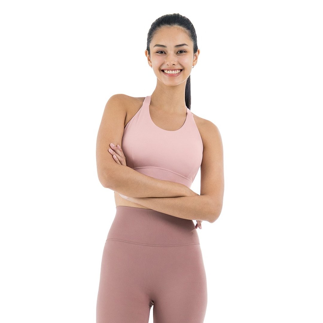 【NAMASTE】Anais X美背造型短上衣 - 浅粉红 - 女装运动内衣 - 尼龙 粉红色
