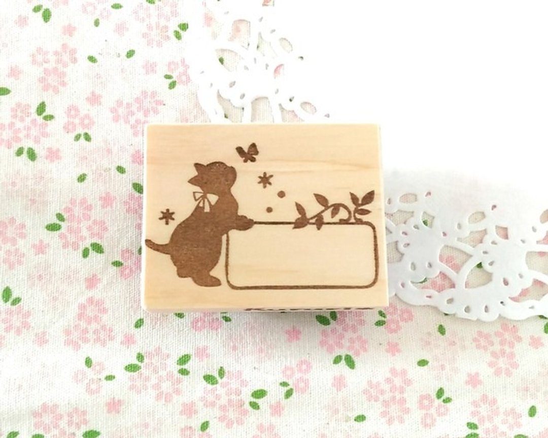Kittens and small butterfly butterfly stickers - 印章/印台 - 橡胶 透明