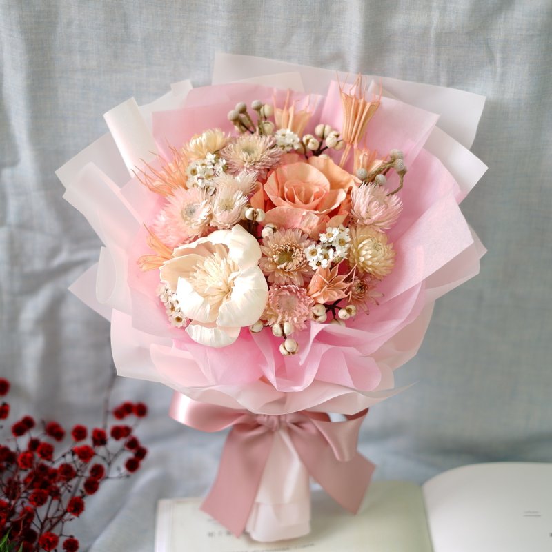 未完待续 | 粉白色系 干燥花 花束 情人节 女朋友  现货 - 干燥花/捧花 - 植物．花 粉红色