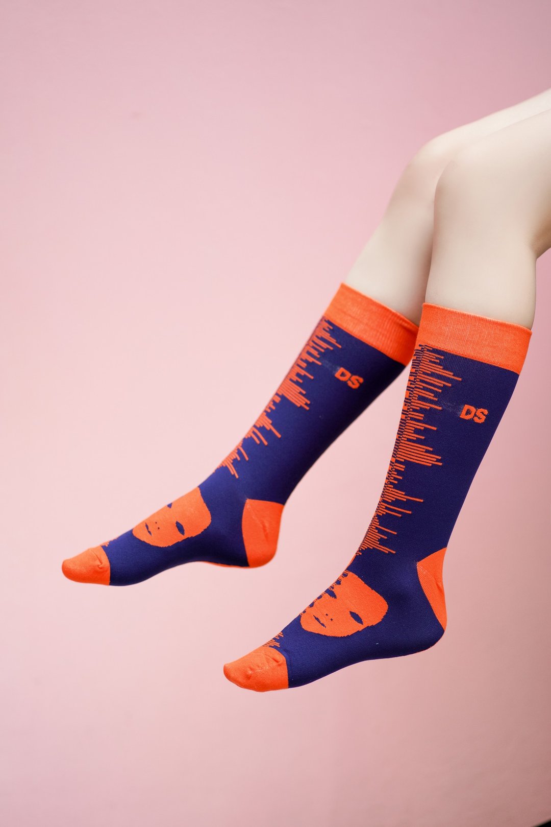 【情人节礼盒】DashinSocks精梳棉男女同款潮袜假面 - 袜子 - 棉 橘色