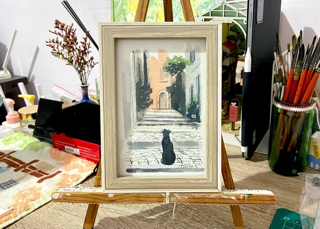猫猫的思念(含框) 挂画/装饰画/礼物 - 摆饰 - 纸 白色