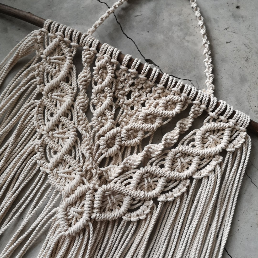 Macrame 编织壁幔/挂饰 - 摆饰 - 棉．麻 白色