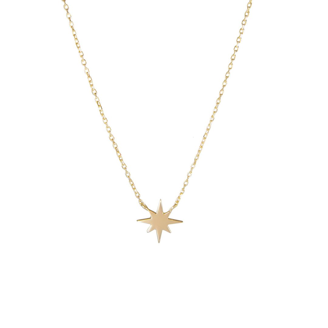 Starburst Silver 18K Gold Plated Necklace星芒纯银镀18K金项链 - 项链 - 纯银 金色