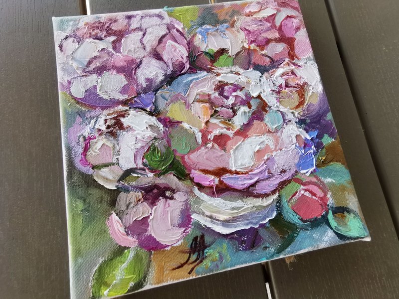 牡丹浮雕。质感花卉画。画布微型画。 - 墙贴/壁贴 - 其他材质 粉红色