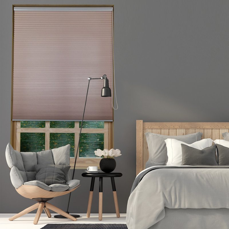 玫瑰单循环珠链半遮光蜂巢帘 (Roseate) - 门帘/门牌 - 聚酯纤维 