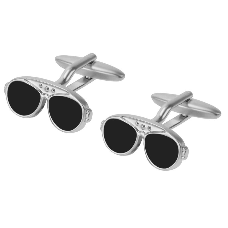 黑色太阳镜袖扣 - 袖扣 - 其他金属 黑色