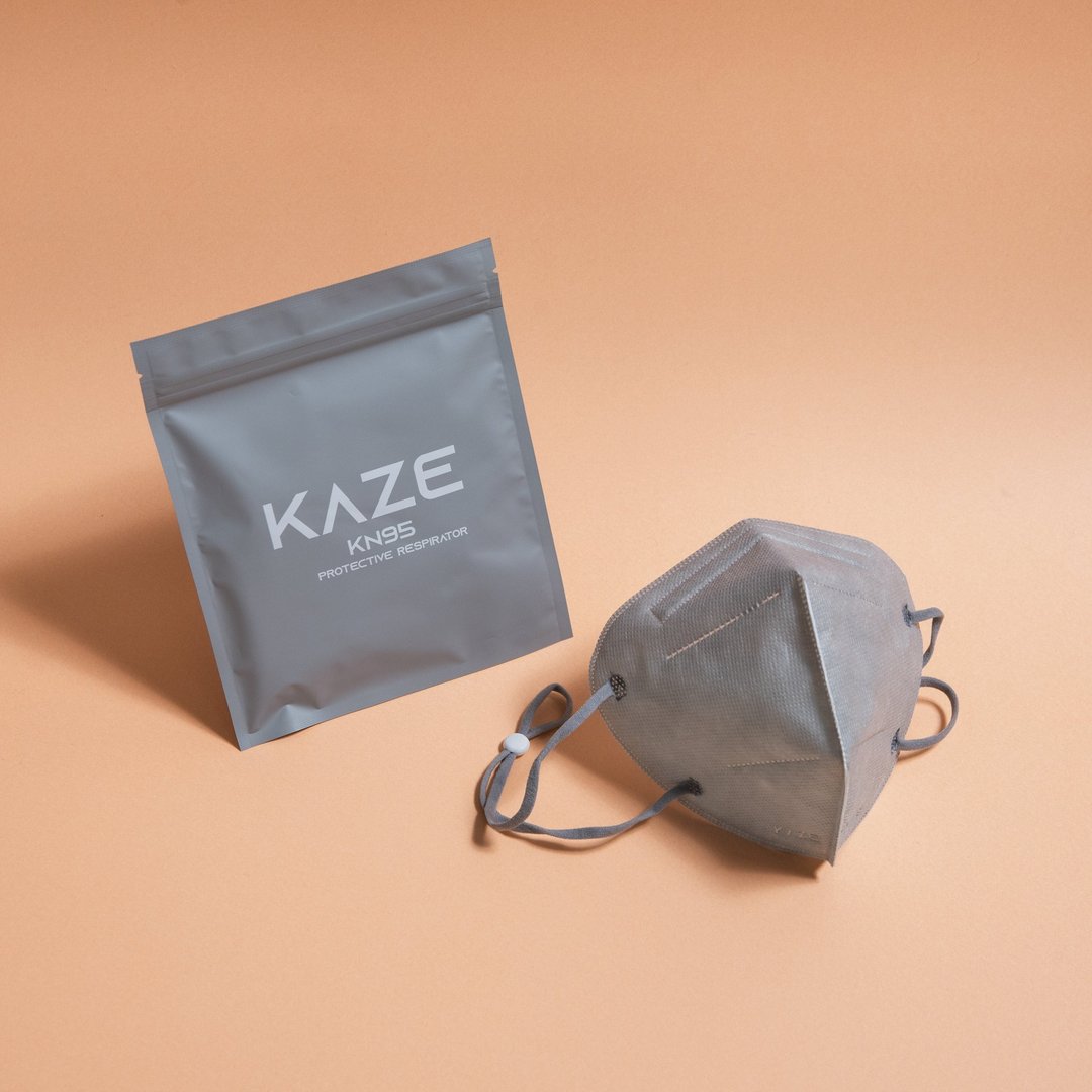 KAZE 3D立体口罩 浅灰 (一盒十片入) - 口罩 - 其他人造纤维 灰色