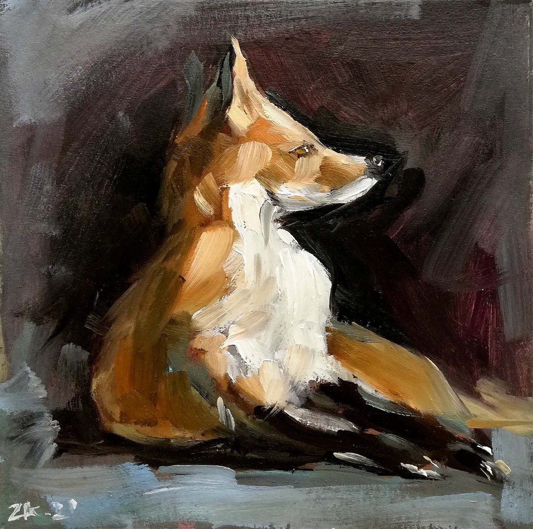 Fox Painting. Oil Painting, Forest Animal Art. Woodland Art. Animal Canvas Art. - 海报/装饰画/版画 - 其他材质 多色