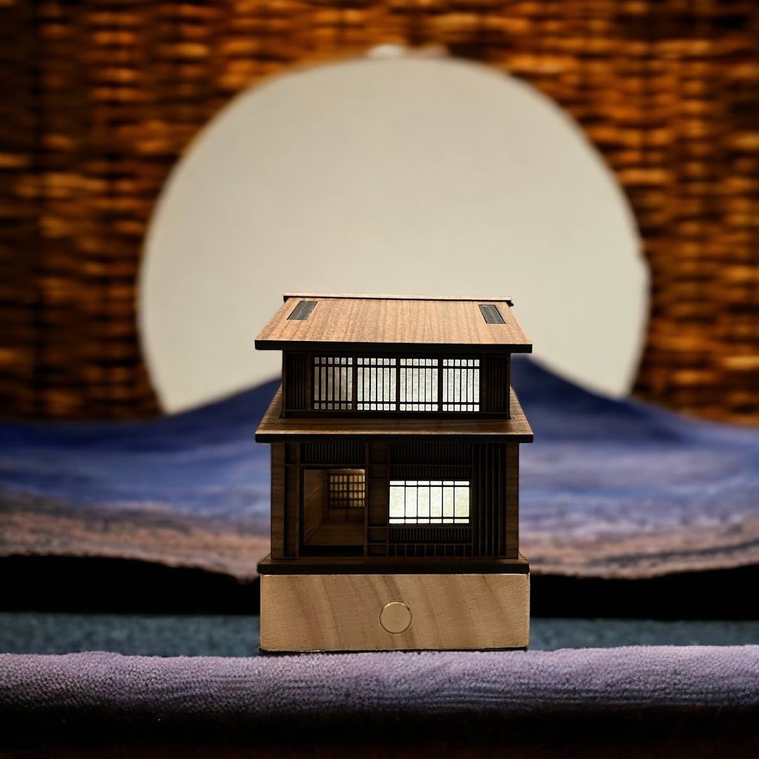 【日式夜灯-居酒屋/京都町家系列】床头灯/桌面摆件//原创设计 - 灯具/灯饰 - 木头 咖啡色