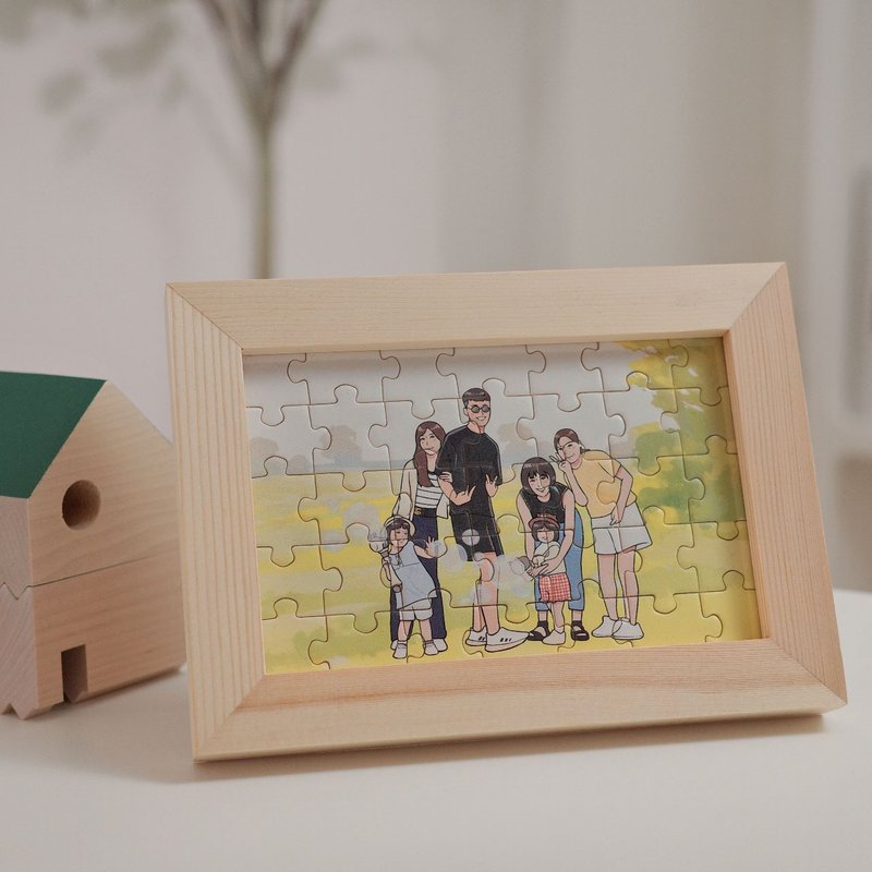 快速出货 定制化拼图 似颜绘 相框 照片 礼物 收藏品 - 其他 - 木头 