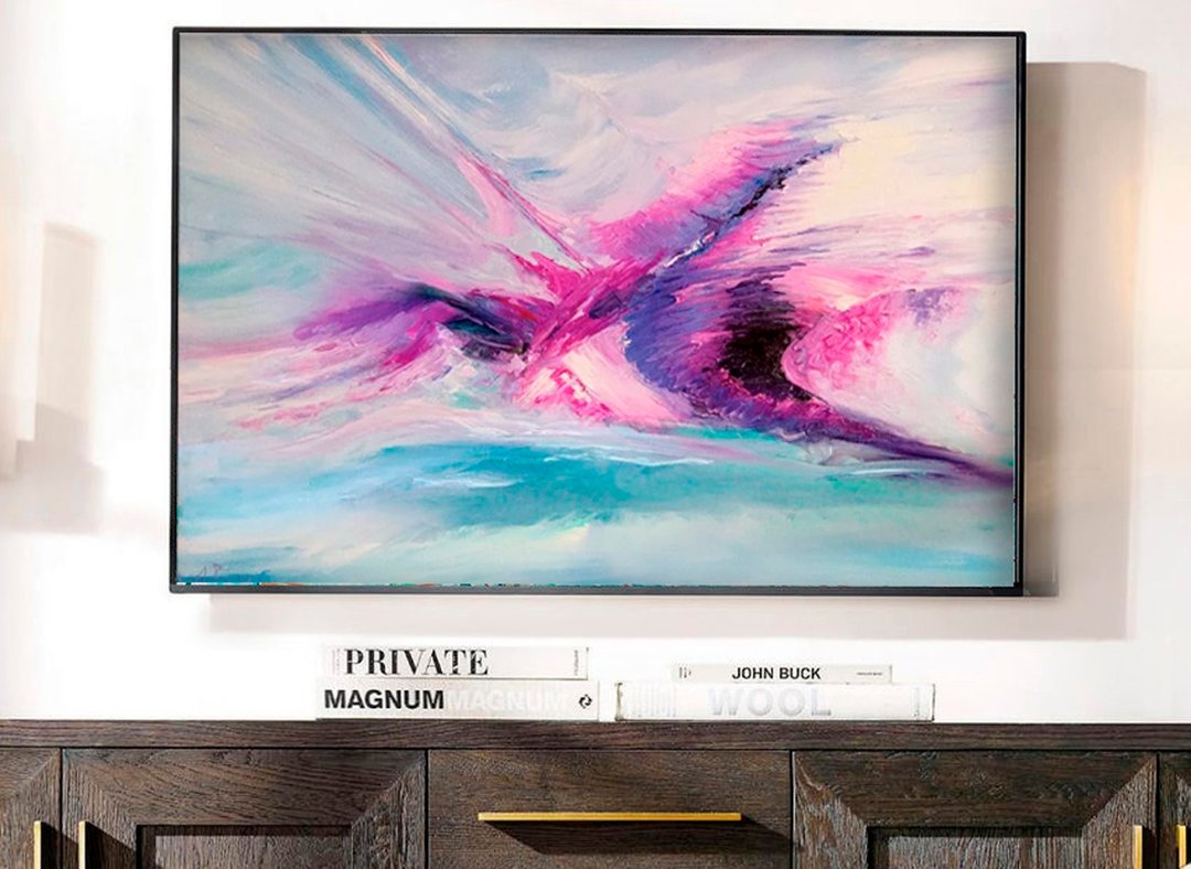 Purple Contemporary Abstract Art Original Oil Painting Purple Modern Wall Decor - 海报/装饰画/版画 - 亚麻 紫色
