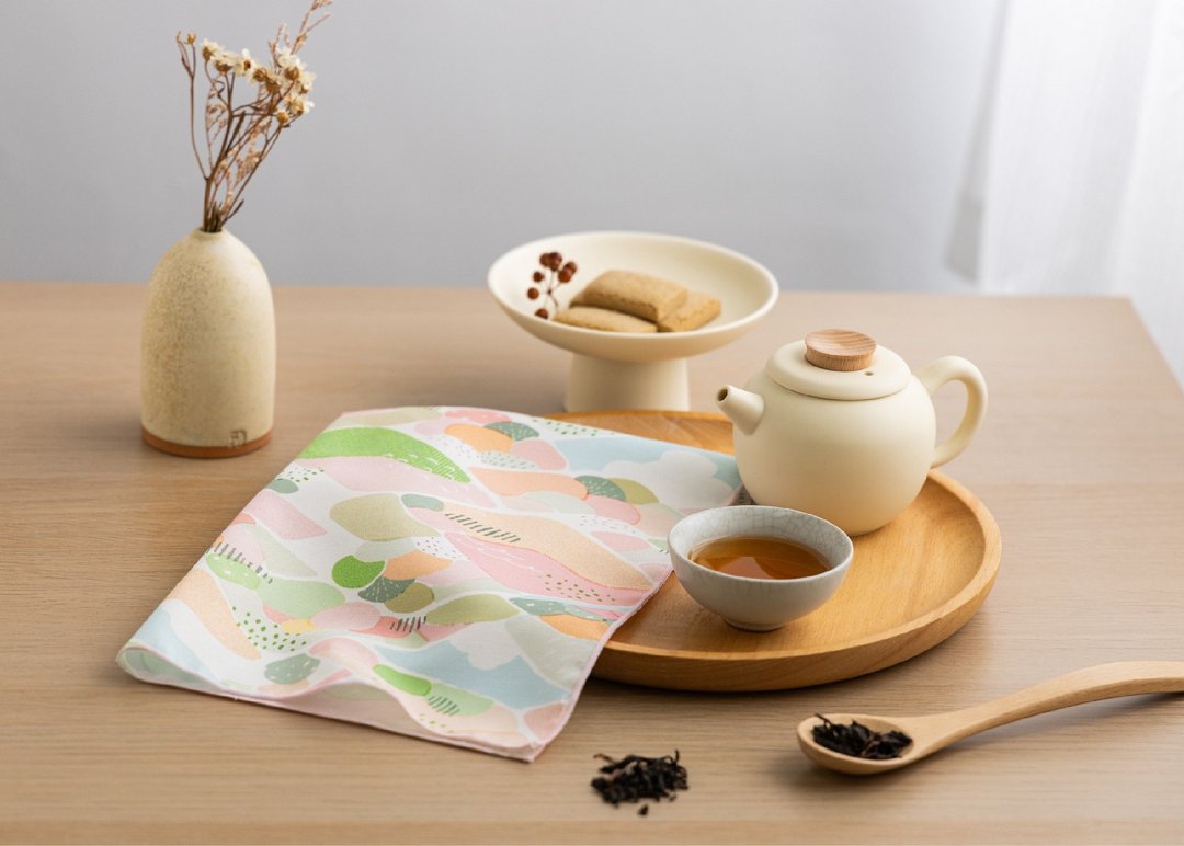 【春日郊游-与山饮茶】手巾 / 立体茶包 - 手帕/方巾 - 聚酯纤维 粉红色