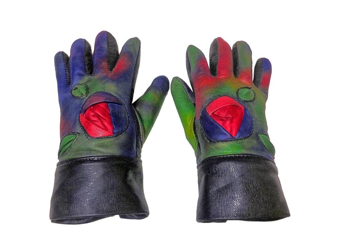 Akromolum Solid Inlay Roses Motif Gloves - 手套 - 真皮 多色