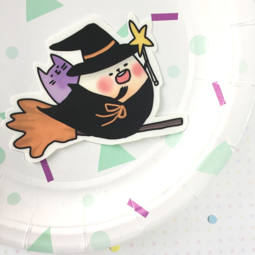 熊爷防水贴纸(白底) 万圣节魔女款 - 贴纸 - 防水材质 多色