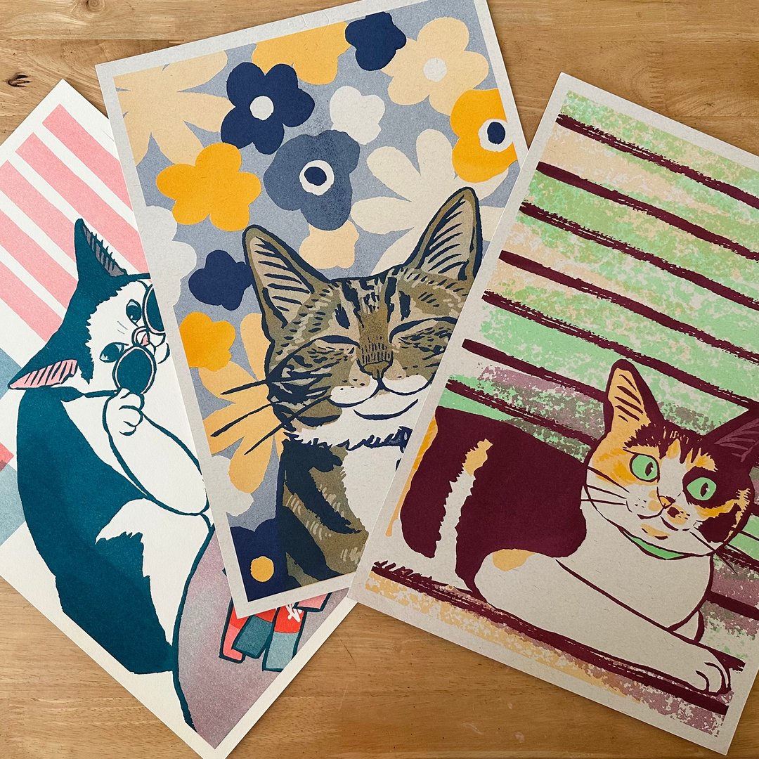大家的最可爱的猫 孔版印刷 A3海报 A - 海报/装饰画/版画 - 纸 多色