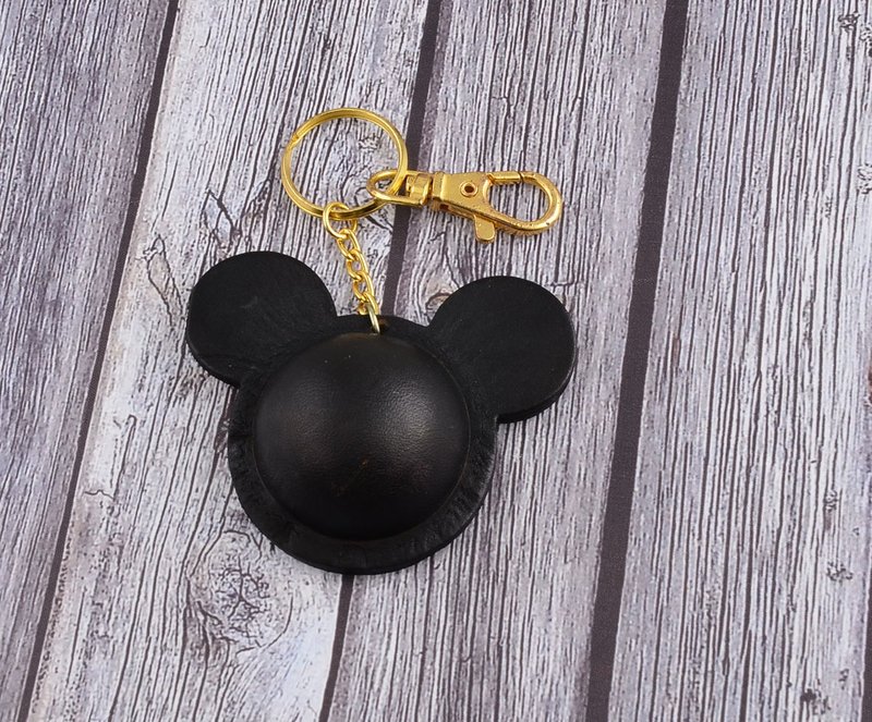 U6.JP6手工皮件-纯手工制心型铃铛钥匙圈吊饰 - 钥匙链/钥匙包 - 真皮 黑色