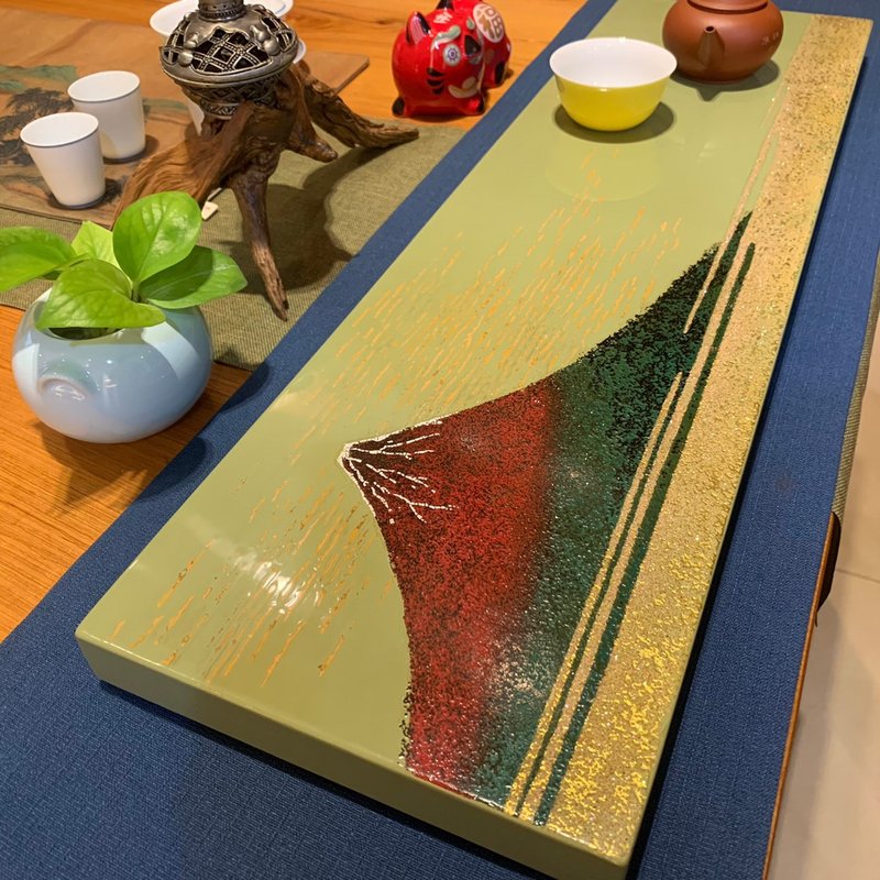 浮世绘大师葛饰北斋风格 - 凯风快晴漆器板(绿) - 摆饰 - 木头 绿色