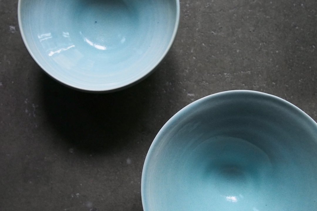 薄胎日式瓷碗 / 茶碗 / 茶具 / 餐碗 / 陶瓷器皿 - 碗 - 陶 蓝色