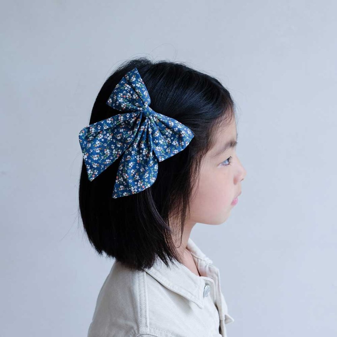 英国Mimi & Lula_AW24_魔幻林地-青绿小碎花蝴蝶结发夹2入 - 婴儿饰品 - 聚酯纤维 