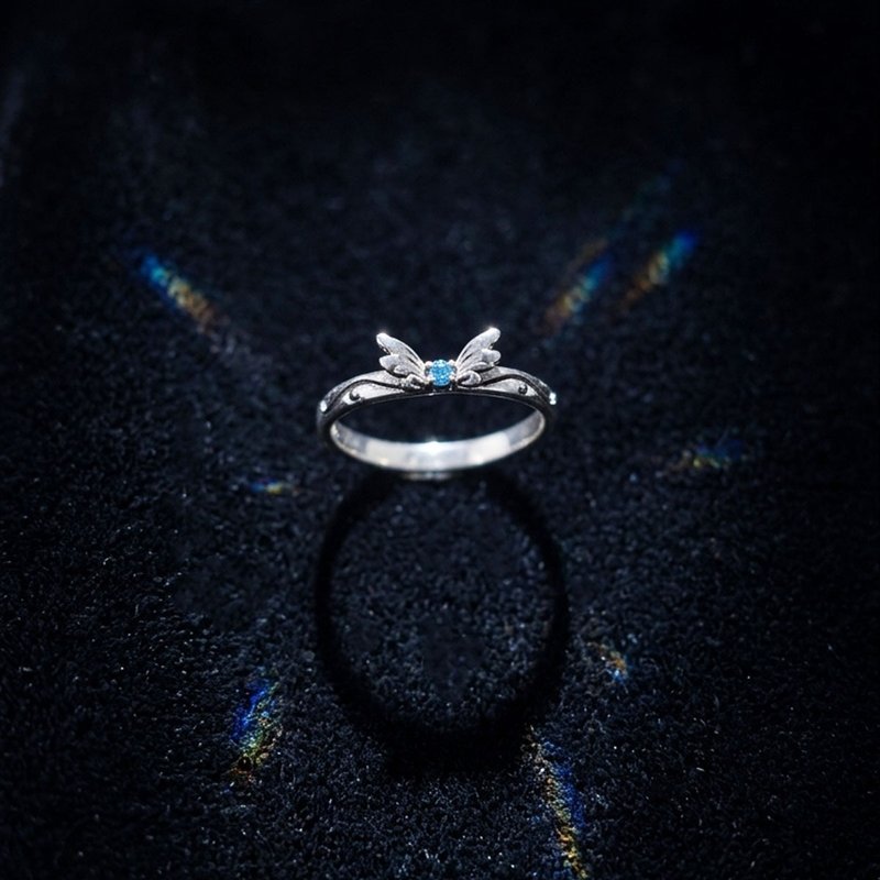 【比法一生】纯银戒指—蝶语  纯银 925 手作饰品 - 戒指 - 银 银色