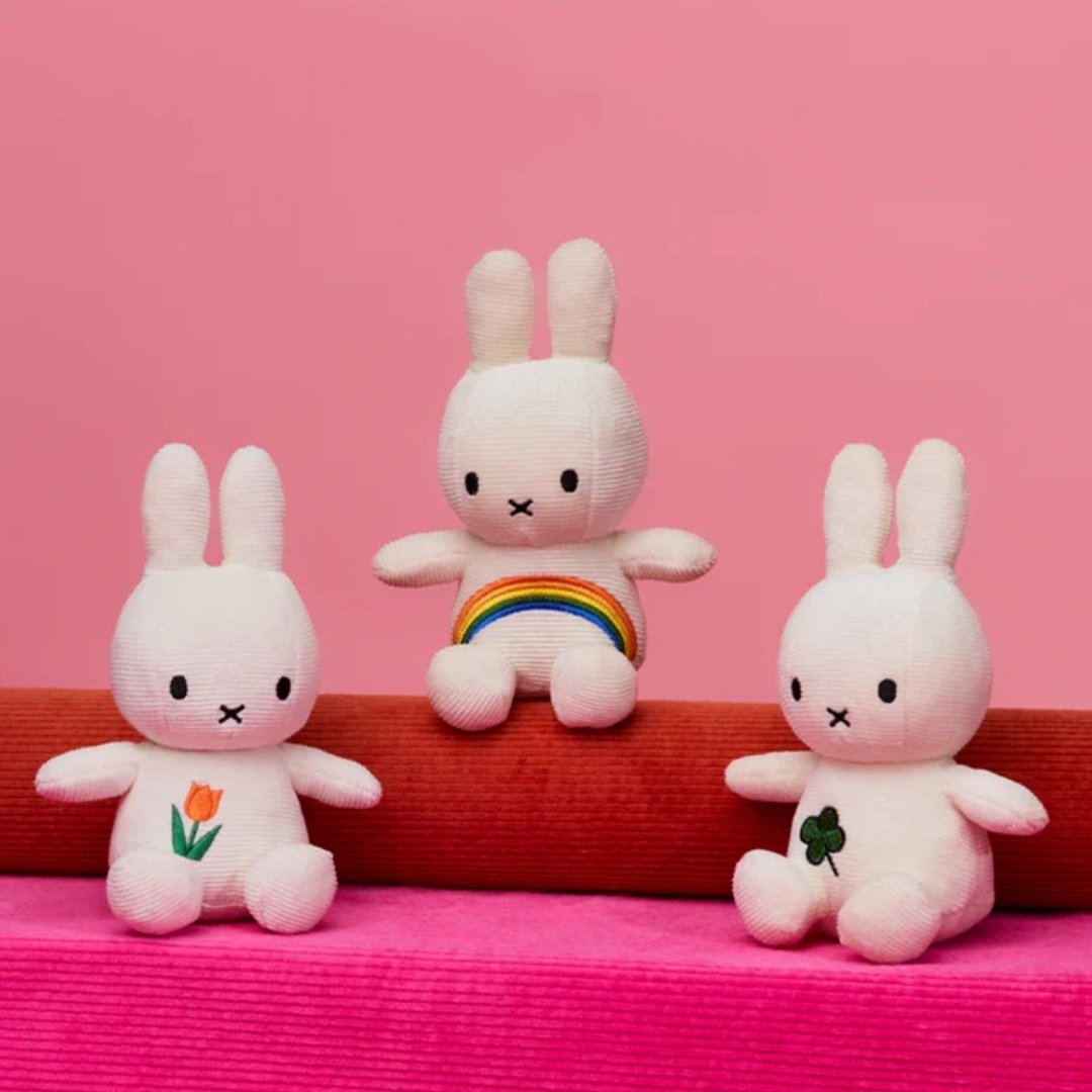 BON TON TOYS Miffy 米菲兔环保郁金香填充玩偶 - 象牙白 18cm - 玩偶/公仔 - 聚酯纤维 多色