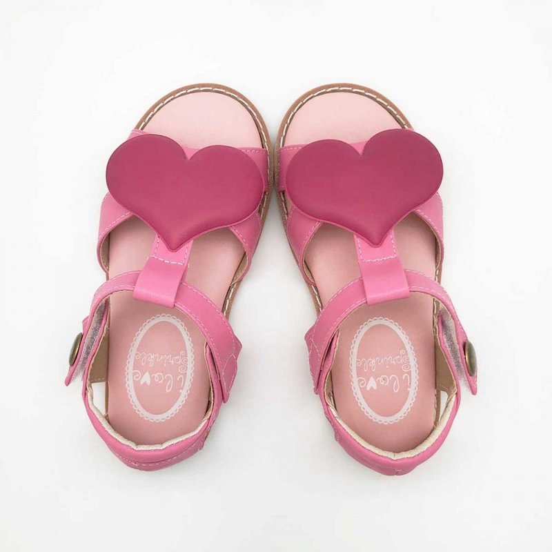 Amara桃粉色爱心凉鞋-(特价商品 仅接受退货) - 童装鞋 - 其他人造纤维 多色