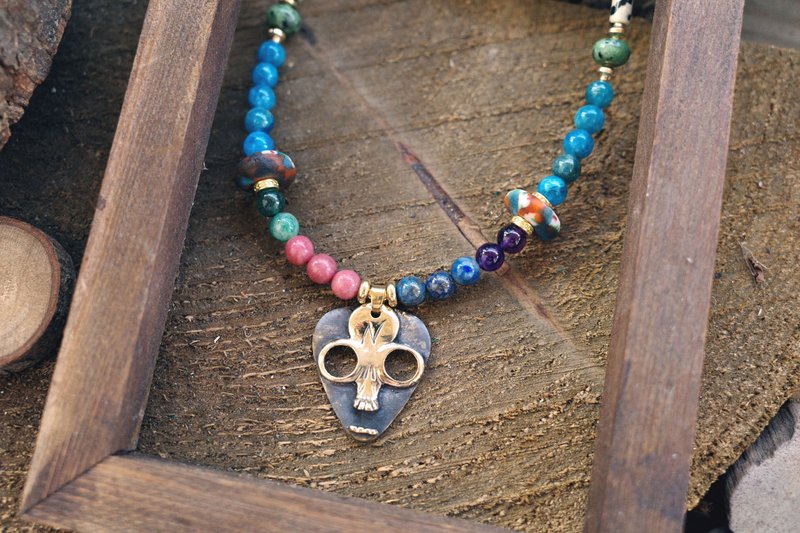 迷幻骷髅PICK项链 - 项链 - 其他金属 金色