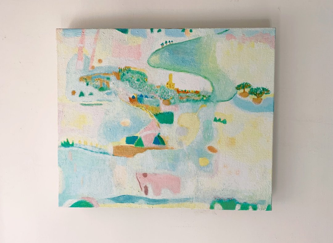 油画作品--和平之岛 - 海报/装饰画/版画 - 棉 