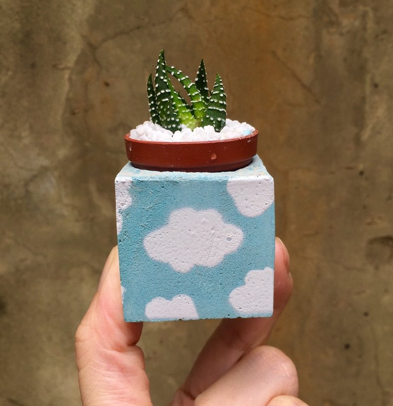 云朵～!*磁铁盆栽 - 植栽/盆栽 - 水泥 蓝色
