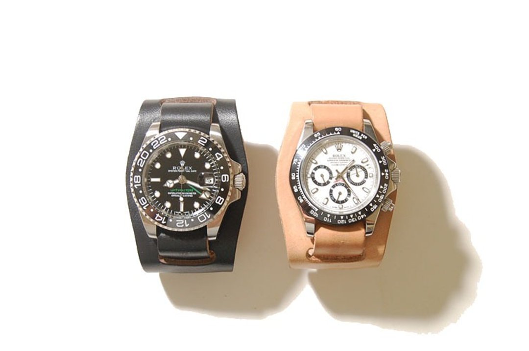 2 Pieces Watch Straps - 二件式军表带 - 女表 - 真皮 黑色