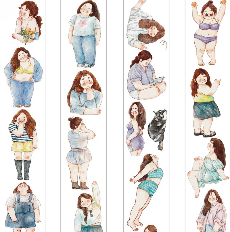 小肆意 俺の友达 PET 和紙膠帶 5米卷 - 纸胶带 - 其他材质 多色